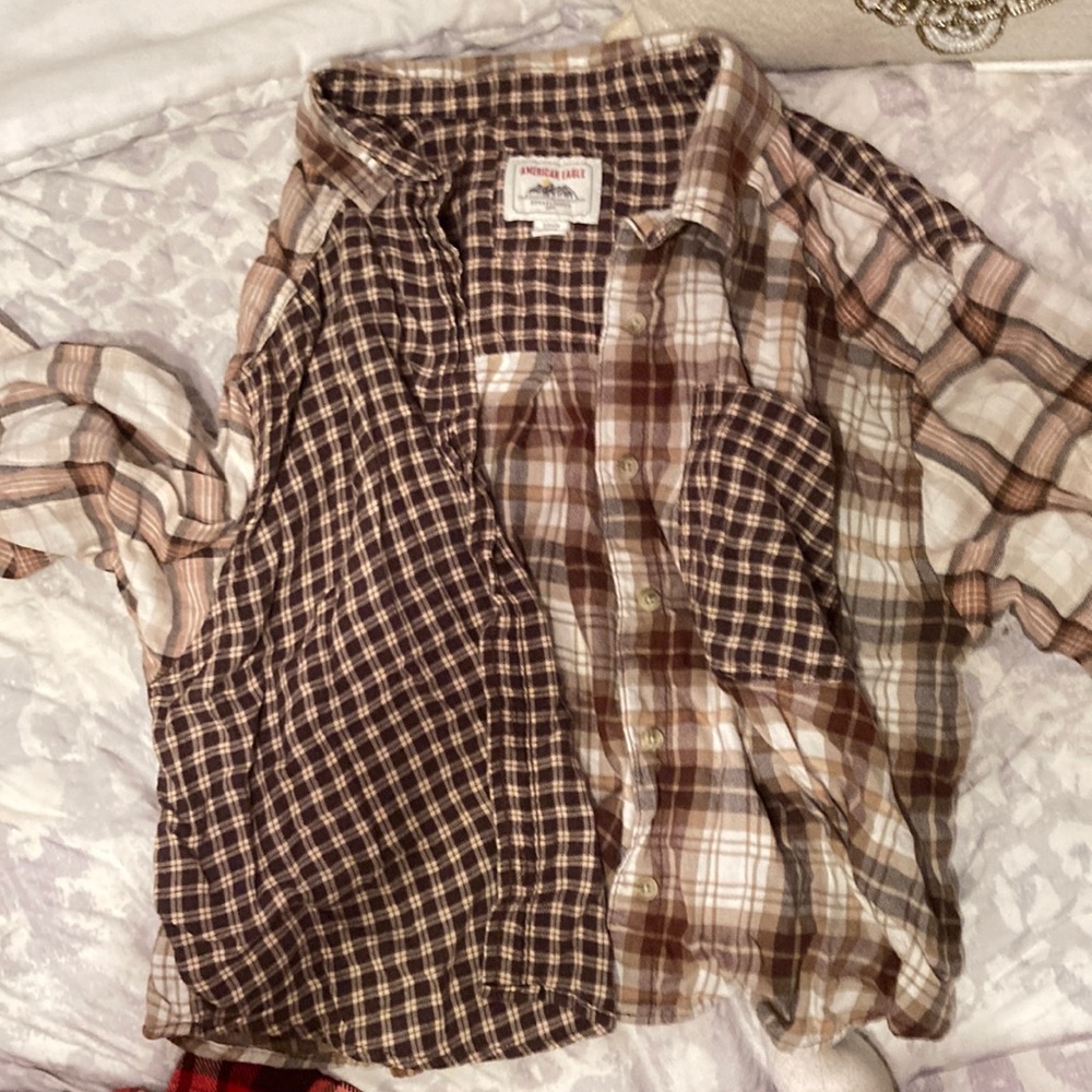 American Eagle Patched Flannel